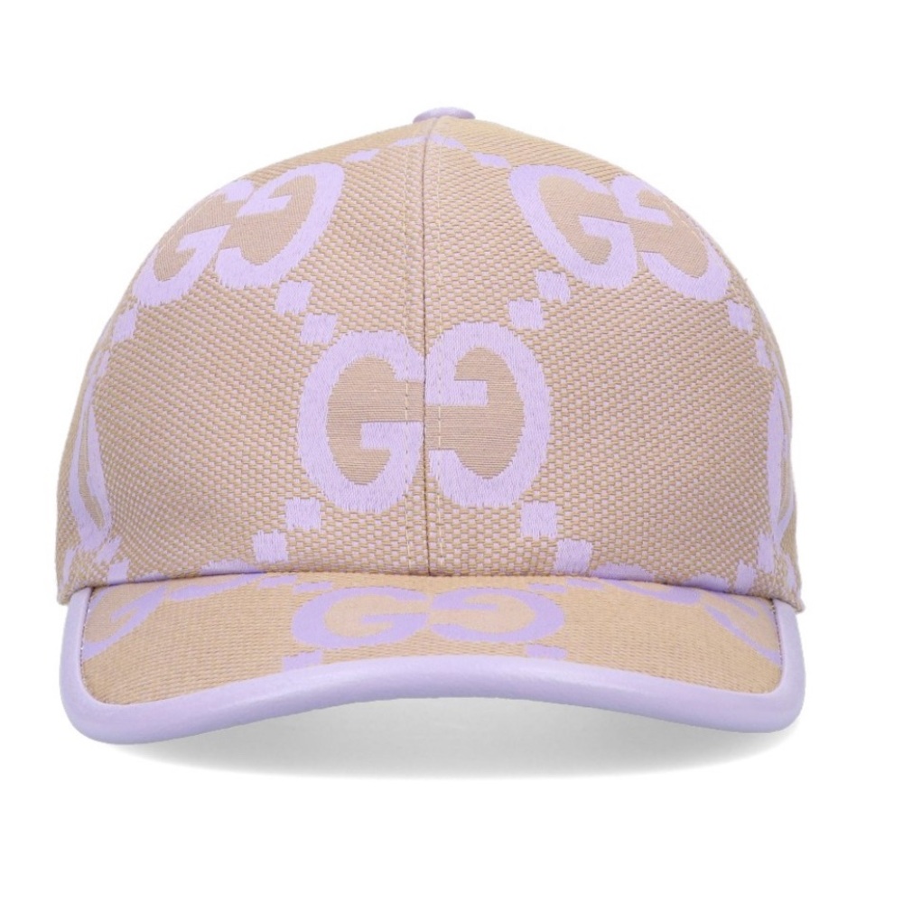 Authentic Gucci Beige and Lavender Logo Cap